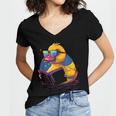 Rubber Duck Rubber Duckie Reading Book Rubber Duckling Women's Jersey Short Sleeve Deep V-Neck Tshirt