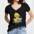 Rubber Duck Reading Book Reader Books Rubber Duckie Women's Jersey Short Sleeve Deep V-Neck Tshirt Rubber Duck Reading Book Reader Books Rubber Duckie Women's Jersey Short Sleeve Deep V-Neck Tshirt