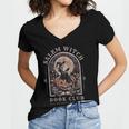 Salem Witch Book Club All Witches Welcome Spooky Halloween Women's Jersey Short Sleeve Deep V-Neck Tshirt Salem Witch Book Club All Witches Welcome Spooky Halloween Women's Jersey Short Sleeve Deep V-Neck Tshirt