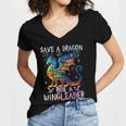 Save A Dragon Ride A Wingleader Books Dragon Lover Cute Women's Jersey Short Sleeve Deep V-Neck Tshirt Save A Dragon Ride A Wingleader Books Dragon Lover Cute Women's Jersey Short Sleeve Deep V-Neck Tshirt