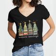Seasons Readings All Booked For Christmas Book Reading Lover Women's Jersey Short Sleeve Deep V-Neck Tshirt Seasons Readings All Booked For Christmas Book Reading Lover Women's Jersey Short Sleeve Deep V-Neck Tshirt