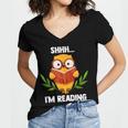 Shhh I'm Reading World Book Day Costume 2026 Kids Women's Jersey Short Sleeve Deep V-Neck Tshirt