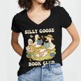 Silly-Goose Book Club Goose And Book Lovers Women's Jersey Short Sleeve Deep V-Neck Tshirt Silly-Goose Book Club Goose And Book Lovers Women's Jersey Short Sleeve Deep V-Neck Tshirt
