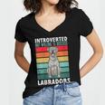 Silver Labrador Retriever Introvert Silver Lab Women's Jersey Short Sleeve Deep V-Neck Tshirt Silver Labrador Retriever Introvert Silver Lab Women's Jersey Short Sleeve Deep V-Neck Tshirt
