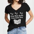 Snow Many Books Snow Little Time Reading Christmas Book Club Women's Jersey Short Sleeve Deep V-Neck Tshirt Snow Many Books Snow Little Time Reading Christmas Book Club Women's Jersey Short Sleeve Deep V-Neck Tshirt