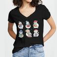 Snowman Reading Book Santa Christmas Bookish Teacher Women's Jersey Short Sleeve Deep V-Neck Tshirt Snowman Reading Book Santa Christmas Bookish Teacher Women's Jersey Short Sleeve Deep V-Neck Tshirt