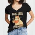 I Stay Home I Read Books I Pet My Cat I Regret Nothing Women Women's Jersey Short Sleeve Deep V-Neck Tshirt I Stay Home I Read Books I Pet My Cat I Regret Nothing Women Women's Jersey Short Sleeve Deep V-Neck Tshirt