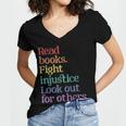 Stop Book Banning Pro Library Women's Jersey Short Sleeve Deep V-Neck Tshirt