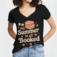 My Summer Is All Booked Book Lover Reading Vacation 2025 Women's Jersey Short Sleeve Deep V-Neck Tshirt My Summer Is All Booked Book Lover Reading Vacation 2025 Women's Jersey Short Sleeve Deep V-Neck Tshirt