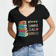 My Summer Is All Booked Book Reading Book Lover Women's Jersey Short Sleeve Deep V-Neck Tshirt