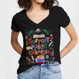 Support Public Libraries Book Nerd Outfit For Book Lovers Women's Jersey Short Sleeve Deep V-Neck Tshirt
