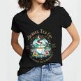 Suriel Tea Spicy Fantasy Romantasy Readers Booktok Bookish Women's Jersey Short Sleeve Deep V-Neck Tshirt