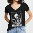 Tarot Card Shirt The Reader Tarot Skeleton Reading Book Women's Jersey Short Sleeve Deep V-Neck Tshirt Tarot Card Shirt The Reader Tarot Skeleton Reading Book Women's Jersey Short Sleeve Deep V-Neck Tshirt