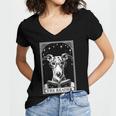 Tarot Card Vintage Whippet Dog Book Lover The Reader Women's Jersey Short Sleeve Deep V-Neck Tshirt
