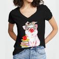 Teacher Pig Cute Farm Animal Book Lover School Student For Men Women Kids Women's Jersey Short Sleeve Deep V-Neck Tshirt Teacher Pig Cute Farm Animal Book Lover School Student For Men Women Kids Women's Jersey Short Sleeve Deep V-Neck Tshirt