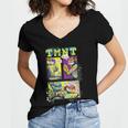 Teenage Mutant Ninja Turtles Retro Neon Comic Book Panels Women's Jersey Short Sleeve Deep V-Neck Tshirt Teenage Mutant Ninja Turtles Retro Neon Comic Book Panels Women's Jersey Short Sleeve Deep V-Neck Tshirt