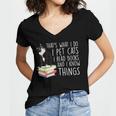 That's What I Do I Pet Cat I Read Books Tuxedo Cat Bookworm Women's Jersey Short Sleeve Deep V-Neck Tshirt That's What I Do I Pet Cat I Read Books Tuxedo Cat Bookworm Women's Jersey Short Sleeve Deep V-Neck Tshirt