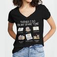 Things I Do In My Spare Time Read Books Buy Books Women's Jersey Short Sleeve Deep V-Neck Tshirt