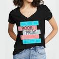 Threadless Grey Sky Chai Trans Book Pride Graphic Women's Jersey Short Sleeve Deep V-Neck Tshirt