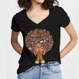 History Month Afro Book Lover Women Girls Librarian Women's Jersey Short Sleeve Deep V-Neck Tshirt