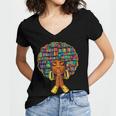 History Month Afro Women Book Lover Librarian Teacher Women's Jersey Short Sleeve Deep V-Neck Tshirt History Month Afro Women Book Lover Librarian Teacher Women's Jersey Short Sleeve Deep V-Neck Tshirt