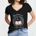 You Had Me At Trigger Warning Dark Romance Skeleton Book Women's Jersey Short Sleeve Deep V-Neck Tshirt