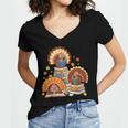Turkey Read Books Reading Fall Thanksgiving Teacher Women's Jersey Short Sleeve Deep V-Neck Tshirt Turkey Read Books Reading Fall Thanksgiving Teacher Women's Jersey Short Sleeve Deep V-Neck Tshirt