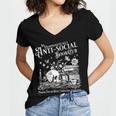 Unapologetically Antisocial Book Club Meets Weekly Retro Women's Jersey Short Sleeve Deep V-Neck Tshirt Unapologetically Antisocial Book Club Meets Weekly Retro Women's Jersey Short Sleeve Deep V-Neck Tshirt