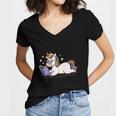 Unicorn Bookworm Believe In Yourself Cute And Inspirational Women's Jersey Short Sleeve Deep V-Neck Tshirt