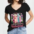 Valentine All Booked For Valentine Book Lovers Teacher Kid Women's Jersey Short Sleeve Deep V-Neck Tshirt