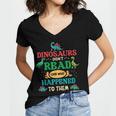 Vintage Librarian Book Reader Library Book Reading Women's Jersey Short Sleeve Deep V-Neck Tshirt