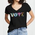 Vote Reproductive Right BLM Political Activism Lgbtq Book Women's Jersey Short Sleeve Deep V-Neck Tshirt