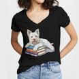 West Highland Terrier Books Dog Breed Westie Women's Jersey Short Sleeve Deep V-Neck Tshirt West Highland Terrier Books Dog Breed Westie Women's Jersey Short Sleeve Deep V-Neck Tshirt