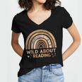 Wild About Reading Books Reader Lover Bookworm Librarian Women's Jersey Short Sleeve Deep V-Neck Tshirt Wild About Reading Books Reader Lover Bookworm Librarian Women's Jersey Short Sleeve Deep V-Neck Tshirt