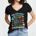 I Will Read Books On A Boat & Everywhere Women's Jersey Short Sleeve Deep V-Neck Tshirt I Will Read Books On A Boat & Everywhere Women's Jersey Short Sleeve Deep V-Neck Tshirt