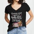 Woman Cannot Survive On Books Alone She Also Needs Yarn Women's Jersey Short Sleeve Deep V-Neck Tshirt Woman Cannot Survive On Books Alone She Also Needs Yarn Women's Jersey Short Sleeve Deep V-Neck Tshirt