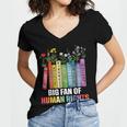Women Floral Book Big Fan Of Human Rights Liberal Protest Women's Jersey Short Sleeve Deep V-Neck Tshirt Women Floral Book Big Fan Of Human Rights Liberal Protest Women's Jersey Short Sleeve Deep V-Neck Tshirt