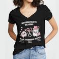 Women's Nothing Beats Reading Book Lover Statement Women's Jersey Short Sleeve Deep V-Neck Tshirt
