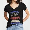I Workout So I Can Carry More Books Exercise Books Lover Women's Jersey Short Sleeve Deep V-Neck Tshirt