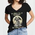 In a World Full Of Bookworms Be a Book Dragon Books Reading Women's Jersey Short Sleeve Deep V-Neck Tshirt In a World Full Of Bookworms Be a Book Dragon Books Reading Women's Jersey Short Sleeve Deep V-Neck Tshirt