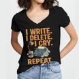 I Write Book Writer Author Book Writing Novelist Women's Jersey Short Sleeve Deep V-Neck Tshirt I Write Book Writer Author Book Writing Novelist Women's Jersey Short Sleeve Deep V-Neck Tshirt