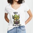 100 Book Goblin Cute Book Reader And Library Lover Women's Jersey Short Sleeve Deep V-Neck Tshirt