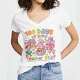 100th Day Of School Teacher 100 Days Coffee Books Women's Jersey Short Sleeve Deep V-Neck Tshirt 100th Day Of School Teacher 100 Days Coffee Books Women's Jersey Short Sleeve Deep V-Neck Tshirt
