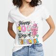 100th Day Of School Teacher Books 100 Days Of Preschool Girl Women's Jersey Short Sleeve Deep V-Neck Tshirt 100th Day Of School Teacher Books 100 Days Of Preschool Girl Women's Jersey Short Sleeve Deep V-Neck Tshirt