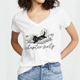 1965 Chapter Sixty Book Cat Lover 60th Birthday For Men Women Women's Jersey Short Sleeve Deep V-Neck Tshirt 1965 Chapter Sixty Book Cat Lover 60th Birthday For Men Women Women's Jersey Short Sleeve Deep V-Neck Tshirt