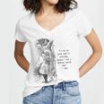 Alice Adventures Wonderland Vintage Book Quote Lewis Carrol Women's Jersey Short Sleeve Deep V-Neck Tshirt