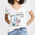 This Is My Book Character Costume I Pigeon Reading Tee Women's Jersey Short Sleeve Deep V-Neck Tshirt This Is My Book Character Costume I Pigeon Reading Tee Women's Jersey Short Sleeve Deep V-Neck Tshirt