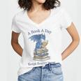 A Book A Day Keeps Reality Away Premium Tri-Blend Women's Jersey Short Sleeve Deep V-Neck Tshirt