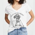 The Book Ended On a Cliffhanger Cute Book Lover Teach Women's Jersey Short Sleeve Deep V-Neck Tshirt