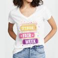 Book Fair Bookworm Library Its Book Fair Week Women's Jersey Short Sleeve Deep V-Neck Tshirt